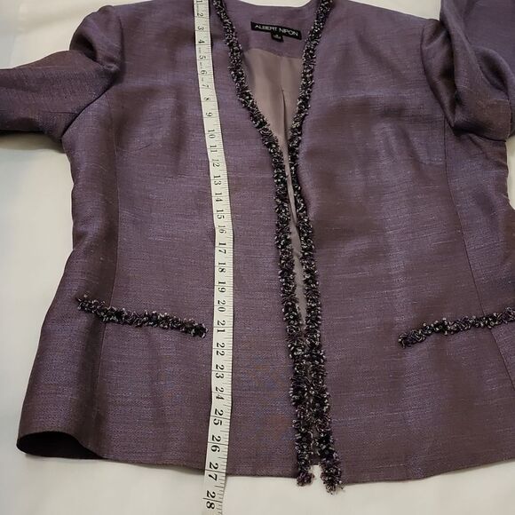 Albert nipon tweed. Beaded trim jacket size 16 - Picture 6 of 8